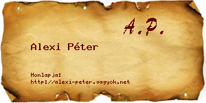 Alexi Péter névjegykártya